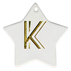 Monogrammed Monogram Initial Letter K Gold Chic Stylish Elegant Typography Star Ornament (two Sides)  by yoursparklingshop