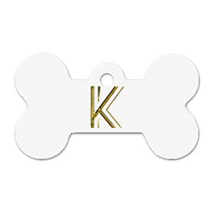 Monogrammed Monogram Initial Letter K Gold Chic Stylish Elegant Typography Dog Tag Bone (one Side) by yoursparklingshop