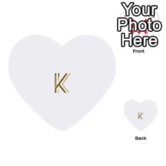 Monogrammed Monogram Initial Letter K Gold Chic Stylish Elegant Typography Multi-purpose Cards (heart)  by yoursparklingshop