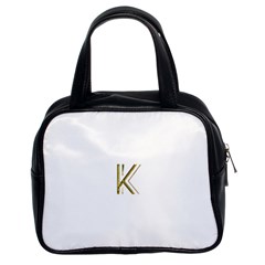 Monogrammed Monogram Initial Letter K Gold Chic Stylish Elegant Typography Classic Handbags (2 Sides) by yoursparklingshop