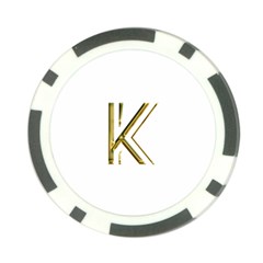 Monogrammed Monogram Initial Letter K Gold Chic Stylish Elegant Typography Poker Chip Card Guards (10 Pack)  by yoursparklingshop