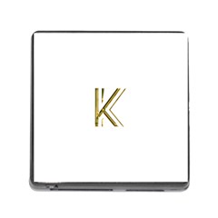 Monogrammed Monogram Initial Letter K Gold Chic Stylish Elegant Typography Memory Card Reader (square) by yoursparklingshop