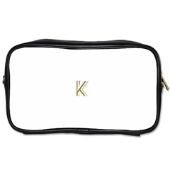 Monogrammed Monogram Initial Letter K Gold Chic Stylish Elegant Typography Toiletries Bags by yoursparklingshop