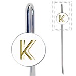 Monogrammed Monogram Initial Letter K Gold Chic Stylish Elegant Typography Book Mark Front