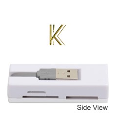 Monogrammed Monogram Initial Letter K Gold Chic Stylish Elegant Typography Memory Card Reader (stick)  by yoursparklingshop