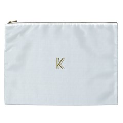 Monogrammed Monogram Initial Letter K Gold Chic Stylish Elegant Typography Cosmetic Bag (xxl)  by yoursparklingshop