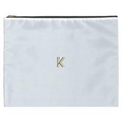 Monogrammed Monogram Initial Letter K Gold Chic Stylish Elegant Typography Cosmetic Bag (xxxl)  by yoursparklingshop