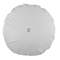 Monogrammed Monogram Initial Letter K Gold Chic Stylish Elegant Typography Large 18  Premium Round Cushions by yoursparklingshop