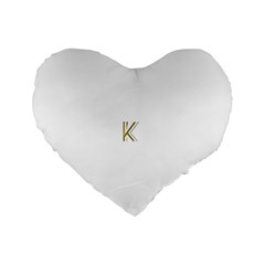 Monogrammed Monogram Initial Letter K Gold Chic Stylish Elegant Typography Standard 16  Premium Heart Shape Cushions by yoursparklingshop