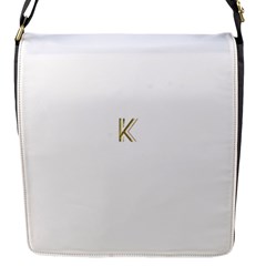 Monogrammed Monogram Initial Letter K Gold Chic Stylish Elegant Typography Flap Messenger Bag (s) by yoursparklingshop