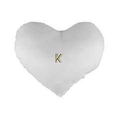 Monogrammed Monogram Initial Letter K Gold Chic Stylish Elegant Typography Standard 16  Premium Flano Heart Shape Cushions