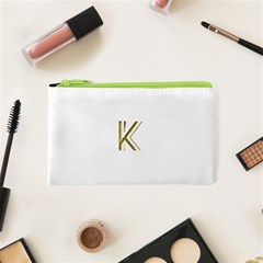 Monogrammed Monogram Initial Letter K Gold Chic Stylish Elegant Typography Cosmetic Bag (xs) by yoursparklingshop