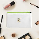 Monogrammed Monogram Initial Letter K Gold Chic Stylish Elegant Typography Cosmetic Bag (XS) Back