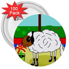 Urban Sheep 3  Buttons (100 Pack) 