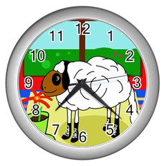 Urban Sheep Wall Clocks (silver)  by Valentinaart