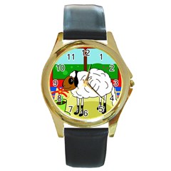 Urban Sheep Round Gold Metal Watch