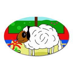 Urban Sheep Oval Magnet