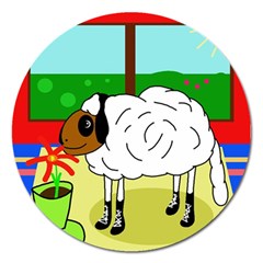 Urban Sheep Magnet 5  (round)