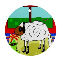 Urban Sheep Round Ornament (two Sides)  by Valentinaart