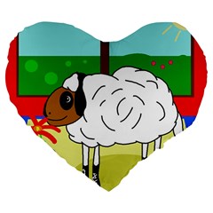 Urban Sheep Large 19  Premium Heart Shape Cushions by Valentinaart