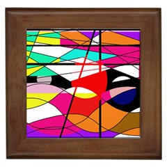 Abstract Waves Framed Tiles