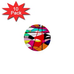 Abstract Waves 1  Mini Buttons (10 Pack) 