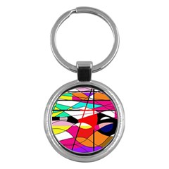 Abstract Waves Key Chains (round)  by Valentinaart