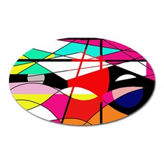 Abstract Waves Oval Magnet