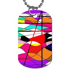 Abstract Waves Dog Tag (one Side)