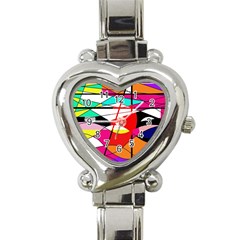 Abstract Waves Heart Italian Charm Watch