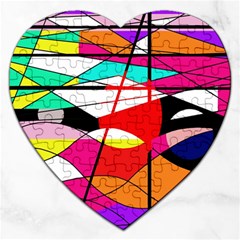 Abstract Waves Jigsaw Puzzle (heart)