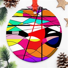 Abstract Waves Round Ornament (two Sides) 