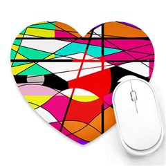 Abstract Waves Heart Mousepads