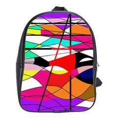 Abstract Waves School Bags(large) 