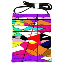 Abstract Waves Shoulder Sling Bags