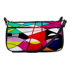 Abstract Waves Shoulder Clutch Bags