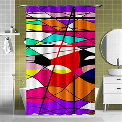 Abstract Waves Shower Curtain 48  X 72  (small) 