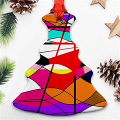 Abstract Waves Christmas Tree Ornament (2 Sides)