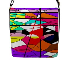 Abstract Waves Flap Messenger Bag (l) 