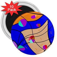 Decorative Abstract Art 3  Magnets (10 Pack) 