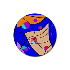 Decorative Abstract Art Rubber Coaster (round) 