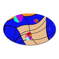 Decorative Abstract Art Oval Magnet