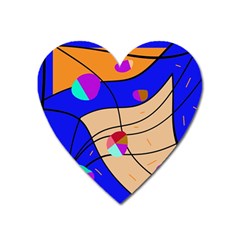 Decorative Abstract Art Heart Magnet