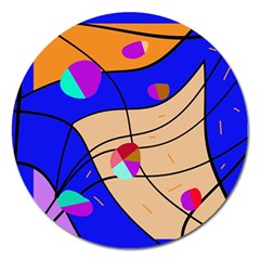 Decorative Abstract Art Magnet 5  (round)