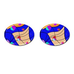 Decorative Abstract Art Cufflinks (oval) by Valentinaart