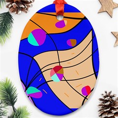 Decorative Abstract Art Oval Ornament (two Sides) by Valentinaart