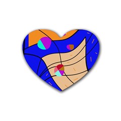 Decorative Abstract Art Heart Coaster (4 Pack) 