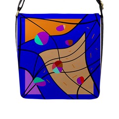 Decorative Abstract Art Flap Messenger Bag (l)  by Valentinaart