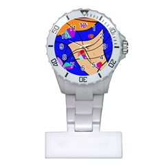 Decorative Abstract Art Plastic Nurses Watch