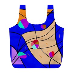 Decorative Abstract Art Full Print Recycle Bags (l)  by Valentinaart